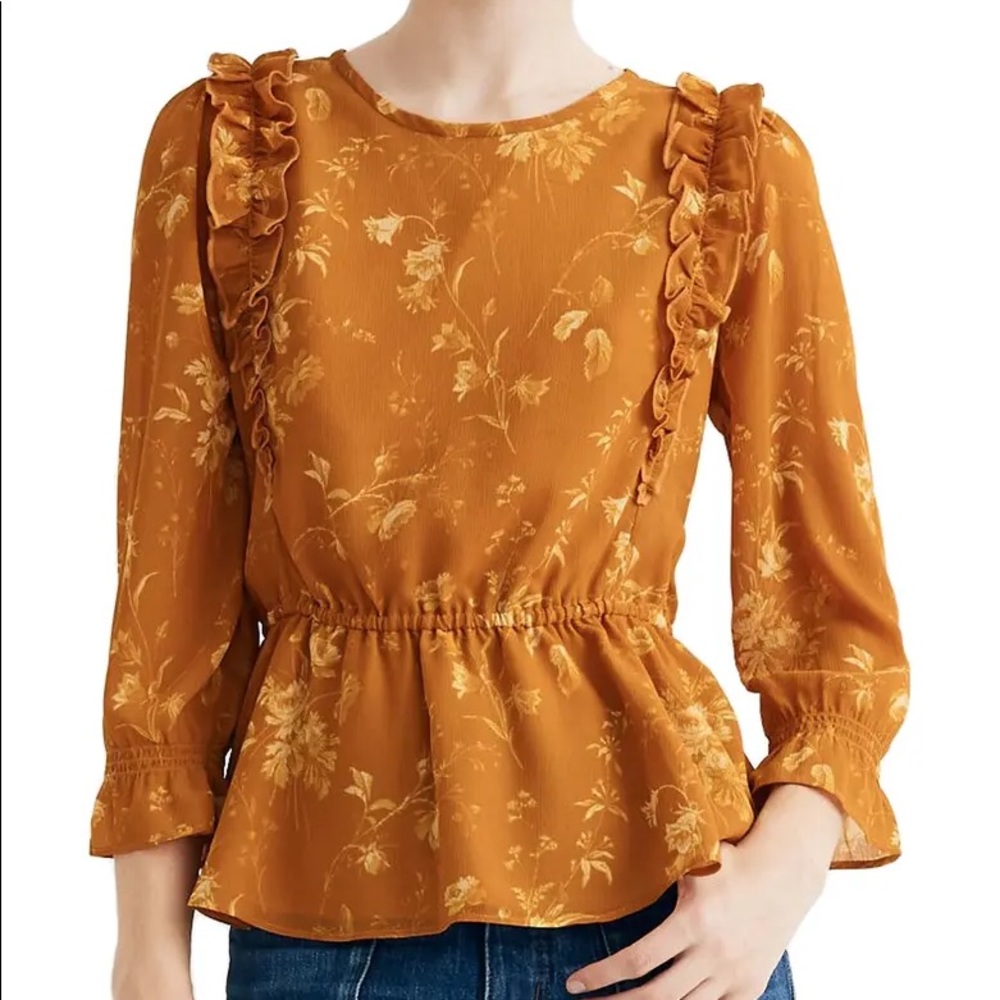 Madewell Golden 🍯 Peplum Top NWT
